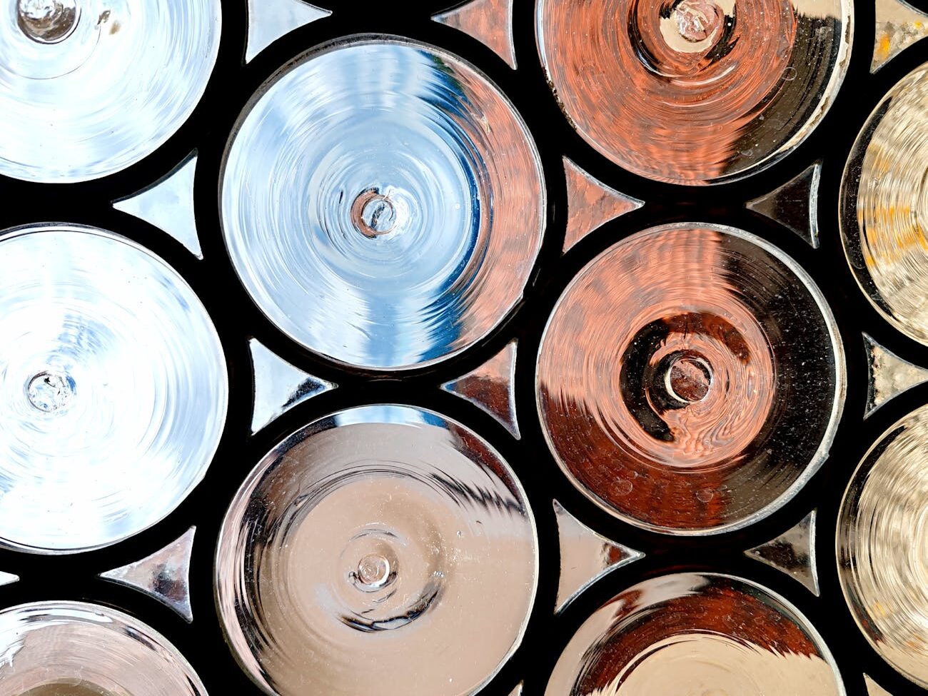 glass door with circles
